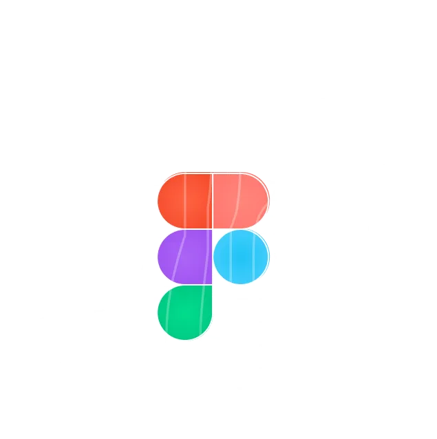 Figma logo consisting of four colorful overlapping shapes: red top rounded rectangle, purple left rounded rectangle, blue right circle, and green bottom rounded rectangle.